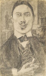 画家Nikolay Sapunov的肖像1880-1912，1912年
