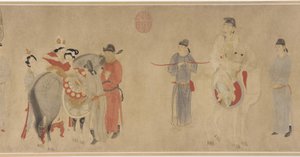 杨氏安装马，晚元或明初（墨水和颜色在纸上）