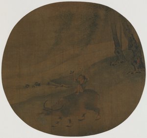 骑水牛的男孩，明朝，16-17世纪。 作者 秦顺友