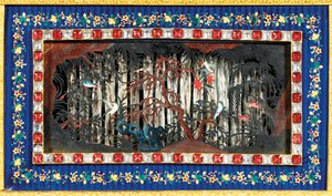 中国皇家敲击、音乐和自动 "花园 "钟，广州工场，乾隆时期（1736-1795），18世纪末（木器、珐琅和镶嵌）。