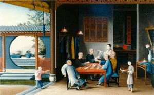 用餐场景，约 1800 年（布面油画） 作者 清代中文学校