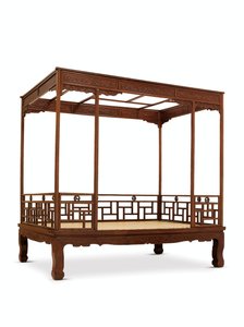 黄家立六柱天蓬床，清嘉子庄（木头）（另请参见469035）