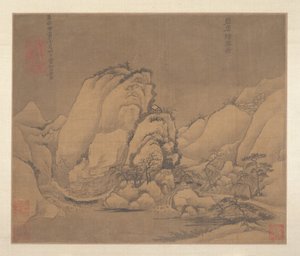 风景（册页；绢本水墨和彩色）