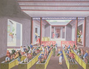 制作茶具，来自23幅画作，1790年（纸上彩色）