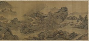 在山脉和溪流旅行
