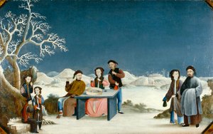 遥远要塞的冬景，约 1800 年（布面油画） 作者 清代中文学校