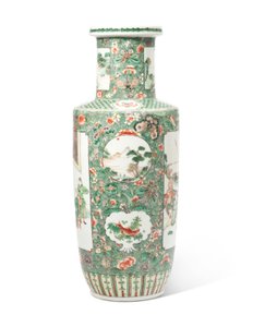 彩粉彩“三国浪漫”卷花瓶（陶瓷）