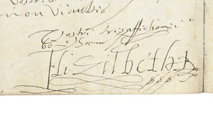 1596年，英国伊丽莎白一世致法国亨利四世的一封信上签名 作者 英国女王伊丽莎白一世和