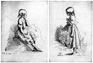 维多利亚女王的两次版画，1840年。