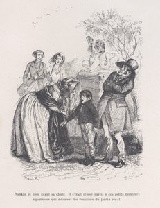 他像那些装饰在喷泉上的小海怪一样升起。来自《小米瑟里》......，1843年。 作者 奎雄