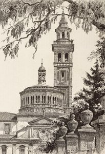 Beata Vergine dei Miracoli Sanctuary, Saronno, Italy, engraving from a drawing by Quinto Cenni, from L