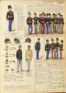 托斯卡纳大公国的制服，由昆托-森尼设计，彩色图版 作者 昆图森尼