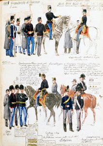 1851年托斯卡纳大公国的制服，图版取自昆托-肯尼的军事素描集《肯尼手抄本》（1845-1917）。