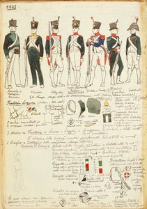 1807年意大利各军团的军服。Cenni Quinto的彩版 作者 昆图森尼
