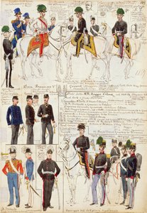 摩德纳公国的各种制服，由Quinto Cenni制作，彩色图版 作者 昆图森尼