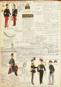托斯卡纳大公国的各种制服，由Quinto Cenni制作，彩色图版 作者 昆图森尼