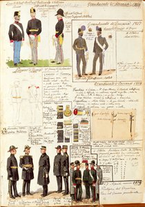 托斯卡纳大公国的各种制服，由Quinto Cenni制作，彩色图版 作者 昆图森尼