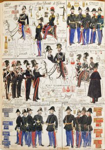 托斯卡纳大公国的各种制服，由Quinto Cenni制作，彩色图版 作者 昆图森尼