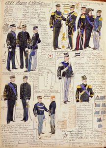 意大利王国的各种制服，由Quinto Cenni制作，彩色板。 作者 昆图森尼