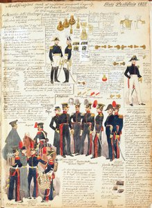 1835年的教皇国的各种制服。Cenni Quinto的彩版 作者 昆图森尼