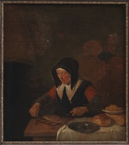 老妇人在吃饭 作者 Quiringh Gerritsz van Brekelenkam