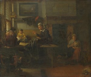 裁缝铺的内部，c。 1660 作者 Quiringh Van Brekelenkam