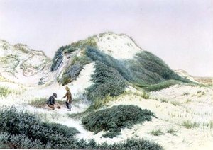 海特镇的沙山之间 1885年（水彩画 作者 RH卢瑟福