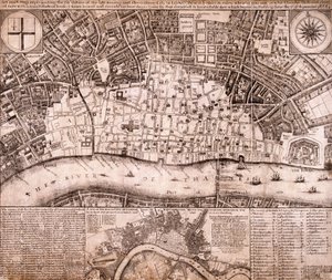 伦敦地图，1666年 作者 RP
