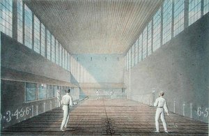 洛德球场的真正网球场，19世纪中期（彩色平版印刷）。 作者 RS新郎