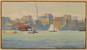 从34街渡口看纽约，1914年。