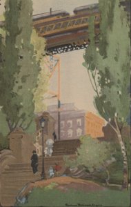 位于第110街的高架铁路，1914年。