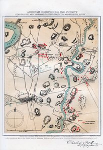 安提坦、夏普斯堡及周边地区地图，马里兰州，1862年 1862-1867年。 作者 雷·史密斯