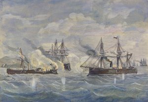 1879 年秘鲁船 "Huascar "号与智利船 "Blanco Encalada "号和 "Cochrane "号之间的海战
