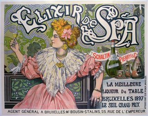 比利时利口酒“Elixir de Spa”广告海报 作者 拉夫 (1861 1952)