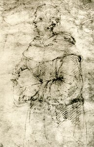 《和尚研究》，1913年。 作者 拉斐尔（Raffaello Sanzio Raphael）