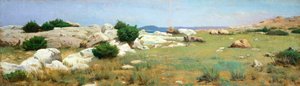 Castiglioncello的悬崖（布面油画 作者 拉斐尔·塞内西（Raffaello Sernesi）