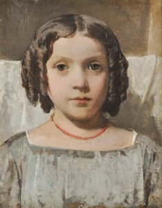 戴珊瑚项链的女孩 作者 拉斐尔·塞内西（Raffaello Sernesi）