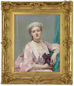 粉色美女 作者 Raimundo de Madrazo y Garreta