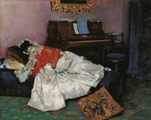 "日本风格（Japonisme）的阿丽娜-马松肖像 雷蒙多-德-马德拉索-加雷塔（1841-1920 年）1883-1885 年绘画 西班牙马拉加卡门-蒂森博物馆