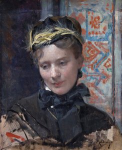 一位女士的肖像--雷蒙多-德-马德拉索-加雷塔（1841-1920）的画作，布面油画，1885-1896年--伦敦国家美术馆，49.5x40