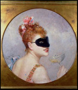 戴面具的女人（布面油画） 作者 Raimundo de Madrazo y Garreta