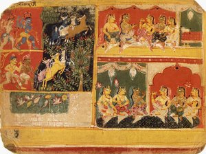 “ Bhagvata Purana”插图，X书籍，第21章，约1525年 作者 拉杰普特学校