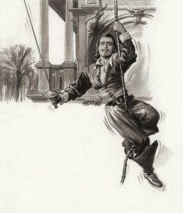 道格拉斯-费尔班克斯（纸上水粉画） 作者 拉尔夫·布鲁斯