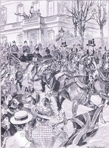 皇后区最后一次访问伦敦于1900年3月，插图来自英格兰的卡塞尔斯历史，20世纪 作者 拉尔夫·切弗