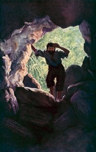 丹尼尔-笛福为《鲁滨逊漂流记》绘制的插图（彩色石版画）