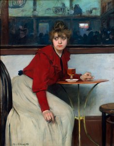 在 Moulin de la Galette 或 La Madeleine。 Ramon Casas i Carbo 的绘画（1866-1932）