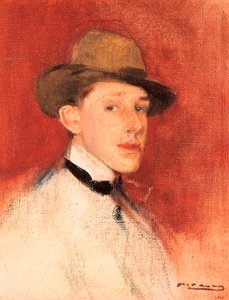 研究国王阿方索十三世（或 Alphonse de Bourbon）（1886-1941）的肖像，细节 作者 拉蒙·卡萨斯·卡博
