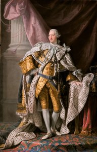 英国国王乔治三世1738-1820年身穿加冕服的肖像，约1770年 作者 拉姆齐