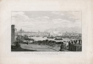 滑铁卢桥，伦敦，1817年6月18日开幕 作者 拉姆齐·理查德·雷纳格（Ramsay Richard Reinagle）