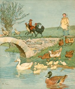 有鸡和鸭的农夫男孩，c1881。